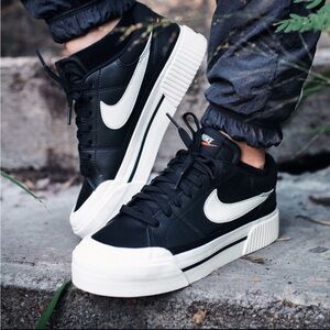 Nike Court Legacy Lift Low Womens Casual Lifestyle Shoes Black DM7590-001 Sz 7